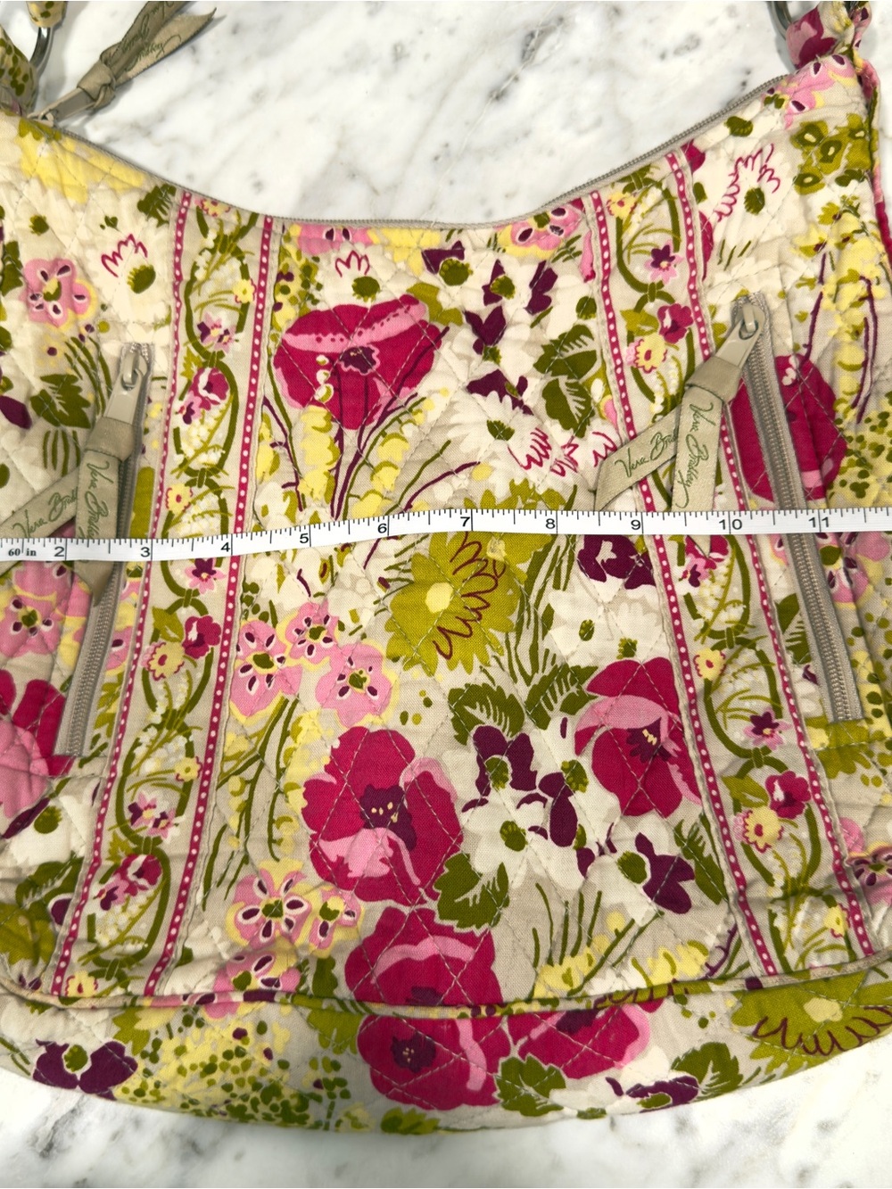 Vera Bradley Floral Quilted Pink Purse Shoulder Bag Make Me Blush Retired Print - Picture 5 of 6